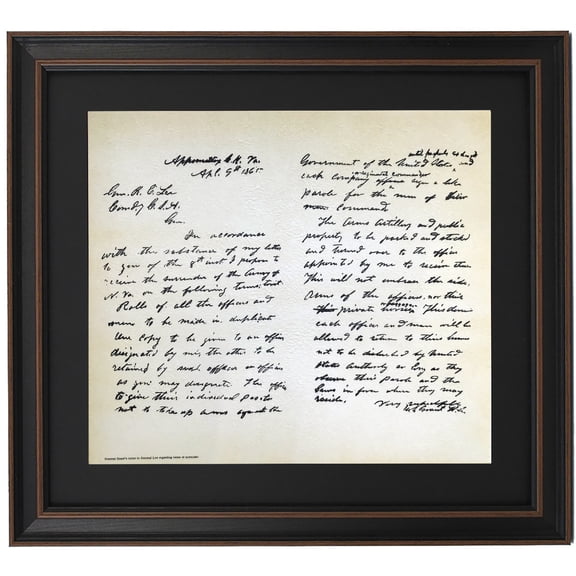 Framed General Grant's Letter To General Lee Regarding Terms Of Surrender. Prints by Patriot Gear Company