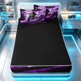 thumbnail image 4 of Erosebridal Dirt Bike Zipper Full Size Comforter Sets with Fitted Sheet and 2 Pillowcases, Tire Track Zipper Bedding Set, Purple Black, Black Reversible, 4 of 7