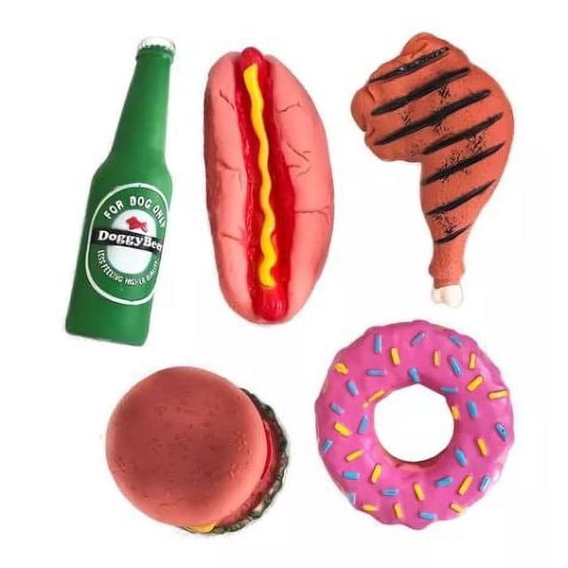 Perrísimo Set 5 Juguetes Chillones Grandes Forma De Comida PERRÍSIMO