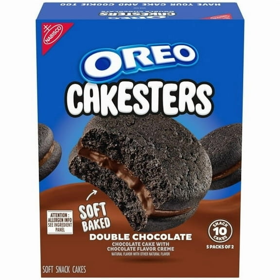 OREO Cakesters Double Chocolate Soft Snack Cakes, 5 - 2.02 oz Snack Packs - 4 Pack