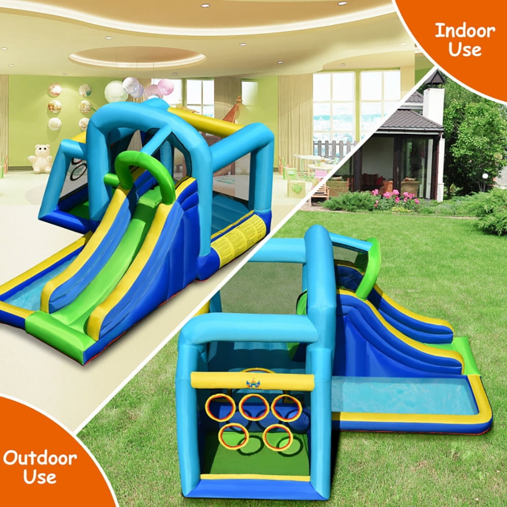 Aimee Lii 5-in-1 Kids Inflatable Climbing Bounce House without Blower, Playhouse for Kids Outdoor