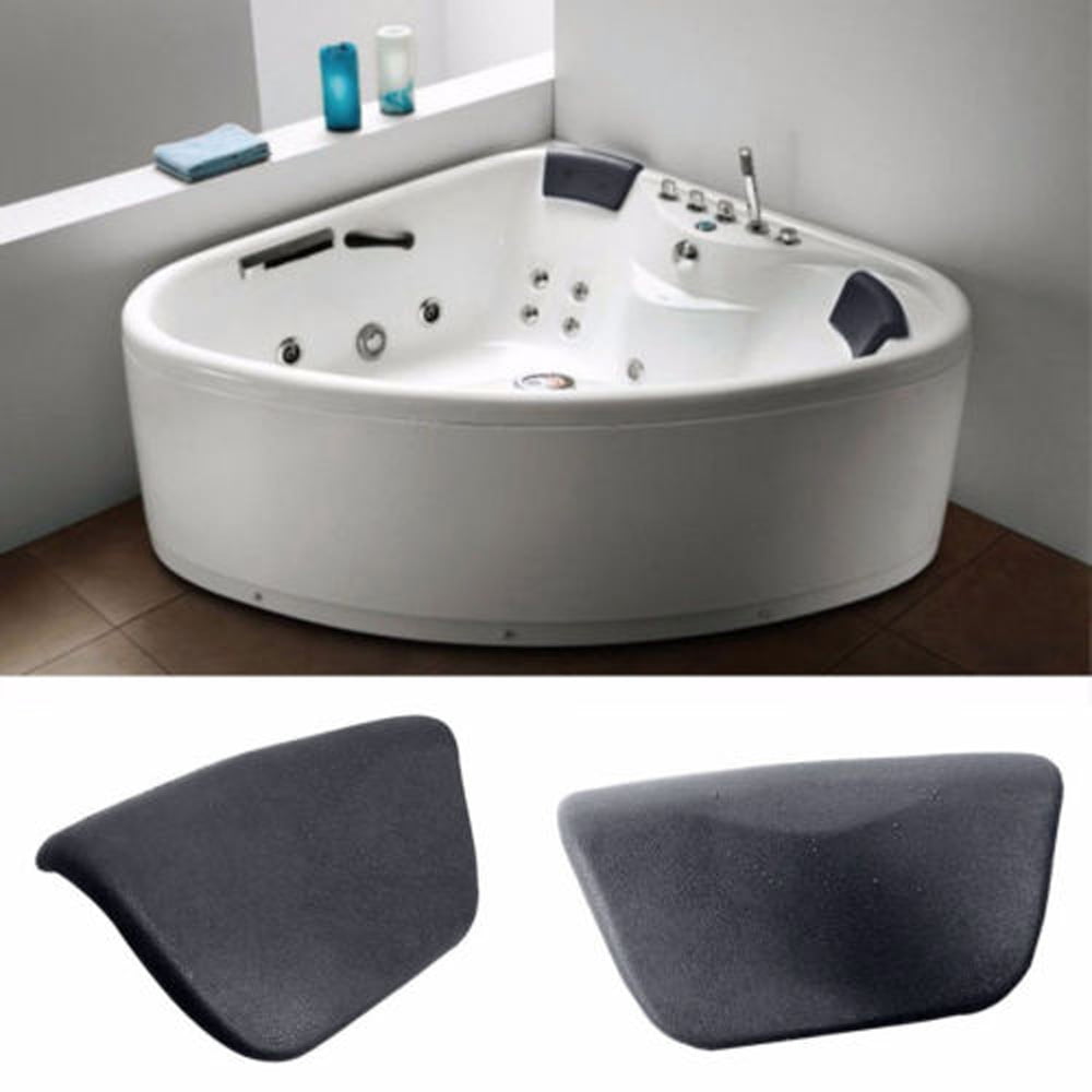 US Black Bath Spa Bathtub Pillow Cushion Neck Back Support Comfort Tub Headrest 