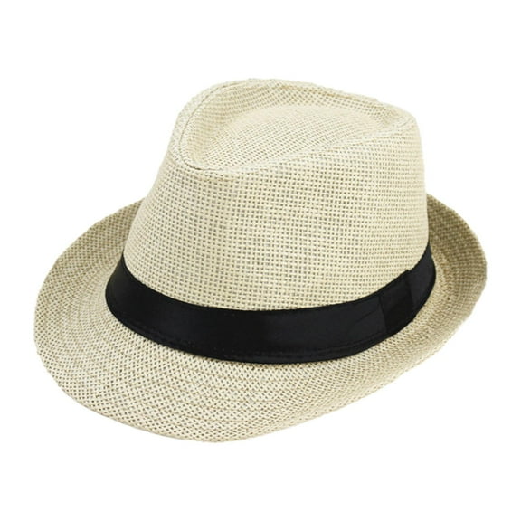 yuksok Kids Straw Hat Casual Fashion Sunscreen Hat for Backpacking Street Festivals Beige