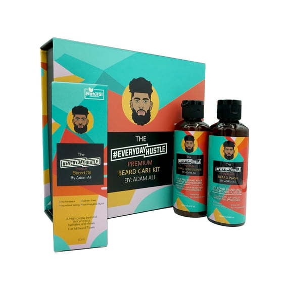 #EverydayHustle Complete Beard Care Kit | Beard Shampoo | Beard Oil | Beard Conditioner | Black and Mixed Men | Limited Edition