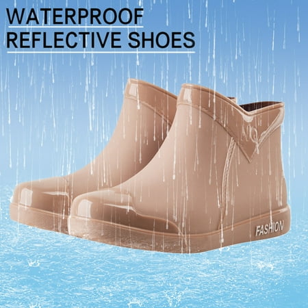 

Ykohkofe Ladies Short Rain Boots Waterproof Garden Shoes Non Slip Ladies Comfortable Insole Fashion Lightweig