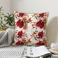 thumbnail image 4 of KLL Lilies Flowers Decorative Throw Pillow Covers Velvet Soft for Couch Sofa Bedroom Living Room Outdoor (No pillow core)- 16"x16", 4 of 5