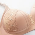 thumbnail image 6 of Cmfcve Women's Plus Size Beige Bra High Elasticity Lace Underwire Lingerie Gathering Breathable Full Coverage Bras, 6 of 9