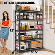72" H|36" W All-Metal Garage Shelving Unit and Storage-Easy Assembly Shelves 5-Tier Rack|Heavy-Duty Adjustable Shelf|Steel Waterproof Rust-Resistant Shelves for Industrial,Warehous