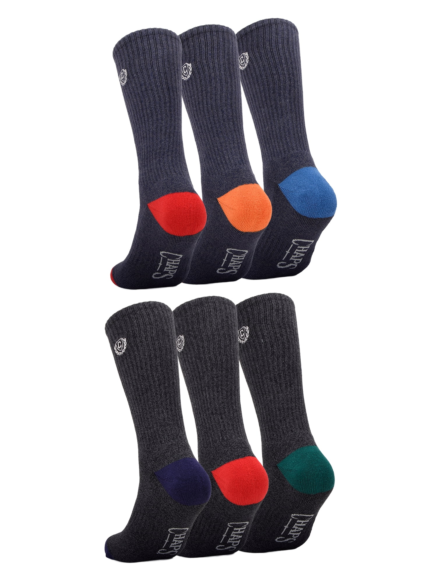 Chaps Half Cushion Crew 6-Pack Men's, Sock Size 10-13
