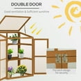 thumbnail image 5 of Outsunny Fir Wood Garden Planter Greenhouse w/ Panels, Shelves, Brown, 5 of 8