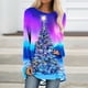 thumbnail image 1 of Pntutb Navidad Mujer Moda Casual Manga larga Cuello redondo tops Blusa suelta Camisas estampadas Pntutb Pntutb-6183, 1 of 5