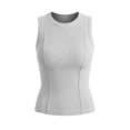 thumbnail image 6 of snilers Womens Tank Tops High Neck Sleeveless Ribbed Tank Casual Basic Thick Strap Slim Fitted Racerback Shirts S, 6 of 7