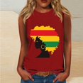 thumbnail image 2 of ZQUUVOU Tank Top For Women Casual Round Neck Ruffle Hem Tops (Red,L), 2 of 4