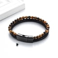 thumbnail image 4 of Leather Beaded Double Funeral Urns Bracelets for Cremation Ashes Holder Men's Urn Bracelet-24cm, 4 of 6
