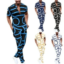 VBTAPA 2 Piece Summer Outfits for Men Hawaiian Matching Sets Short Sleeve Button Down Shirts and Shorts Set Loose Casual Beach Suit Black S