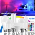 thumbnail image 2 of Bombilla LED RGBW E27, E14, GU10, B22, punto de AC100-240V, lámpara mágica cambiable + Control IR, decoración RGB, blanco, 2 of 4