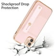 thumbnail image 4 of Case for iPhone12 Pro 6.1 Inch, Soft Silicone TPU Slim Case Electroplated Case Shockproof Phone Case with Wristband Kickstand Phone Loop Finger Holder Strap-Rosegold, 4 of 13