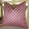thumbnail image 2 of Plutus Luxury Magenta Velvet Geometric Handmade Throw Pillow - Magenta & Taupe - 24 x 24 in., 2 of 4