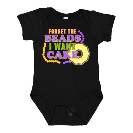 

Inktastic Mardi Gras Forget The Beads I Want Cake Boys or Girls Baby Bodysuit