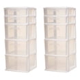 thumbnail image 4 of Gexandy Plastic 5 Clear Drawer Medium Home Organization Storage Container Tower with 3 Large Drawers and 2 Small Drawers, Black Frame, 4 of 9