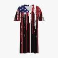 thumbnail image 4 of Fartey Independence Day Dresses for Women Plus Size Short Sleeve V Neck Knee Length Sun Dress 4th of July Summer Beach Patriotic Midi Dress with Pocket, 4 of 5