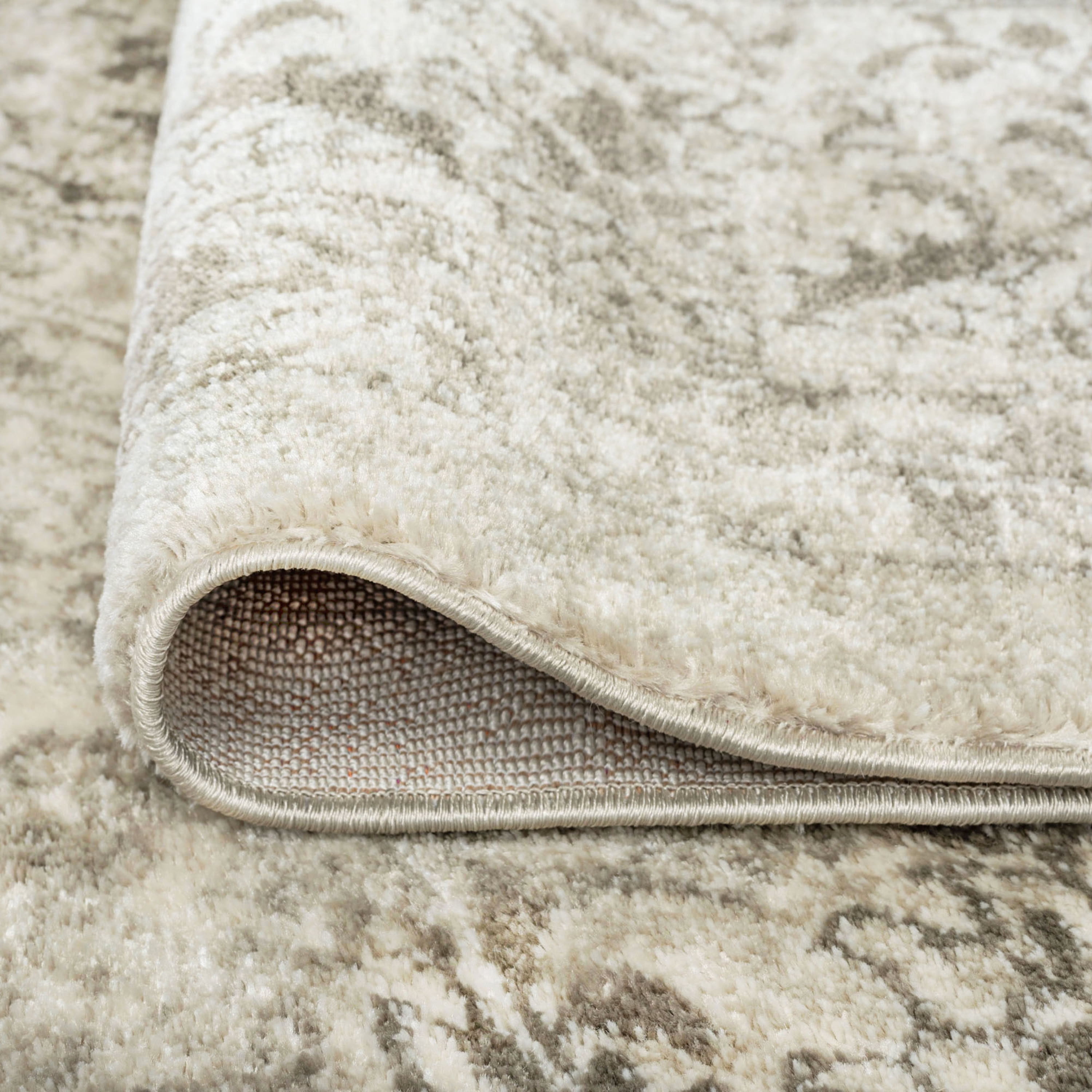 Bliss Rugs Oriental Area Rug, Medallion Indoor Rugs for Living Room, Dining Room, Bedroom | Ivory/Taupe, 5' x 8' (5'3''x7'3'')