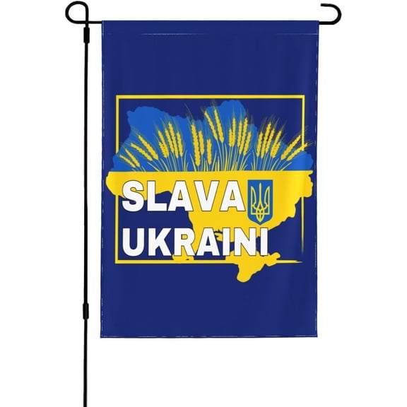 Slava-Ukraini flags Glory-To Ukraine 12 * 18 Double-Side Garden Banner No Flagpole