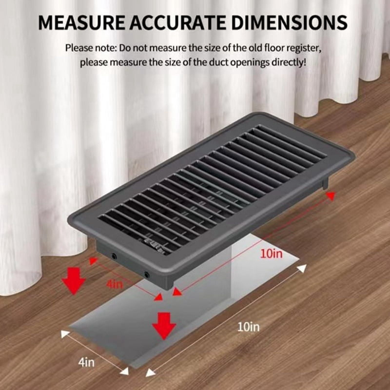 2pcs Floor Register 4x10Inch,Heavy Duty Floor Vents,Heat Air Vent Covers,Floor Vent Covers for Heater Floor Register A