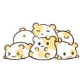 thumbnail image 2 of CafePress - Kawaii Hamster Pile - Rectangle Magnet, 2"x3" Refrigerator Magnet, 2 of 3
