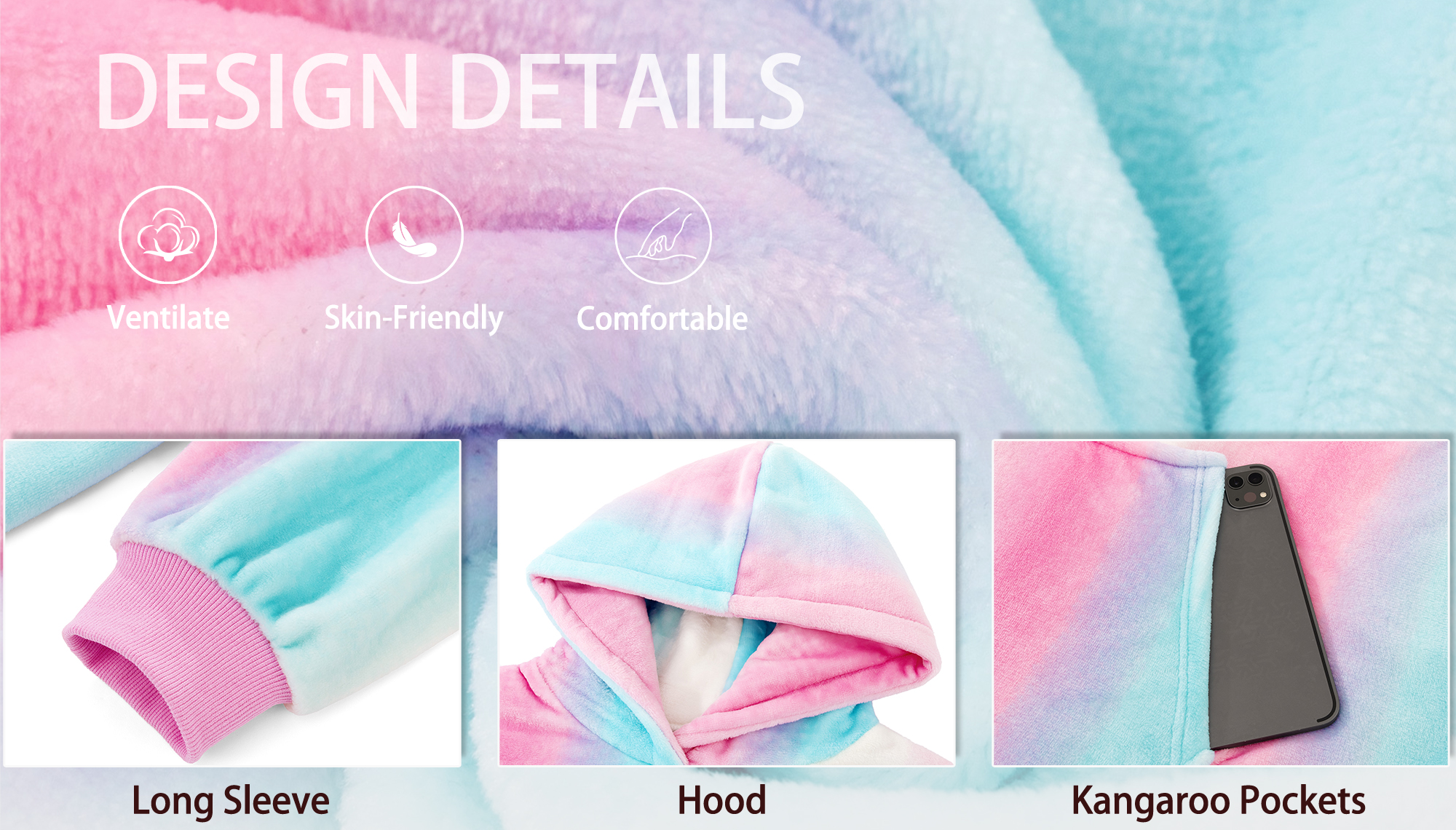Fantaslook Wearable Blanket Hoodie Sweatshirt, Unisex photo 7