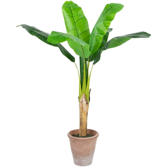 Northlight 4' Artificial Tropical Banana Tree in a Clay Pot