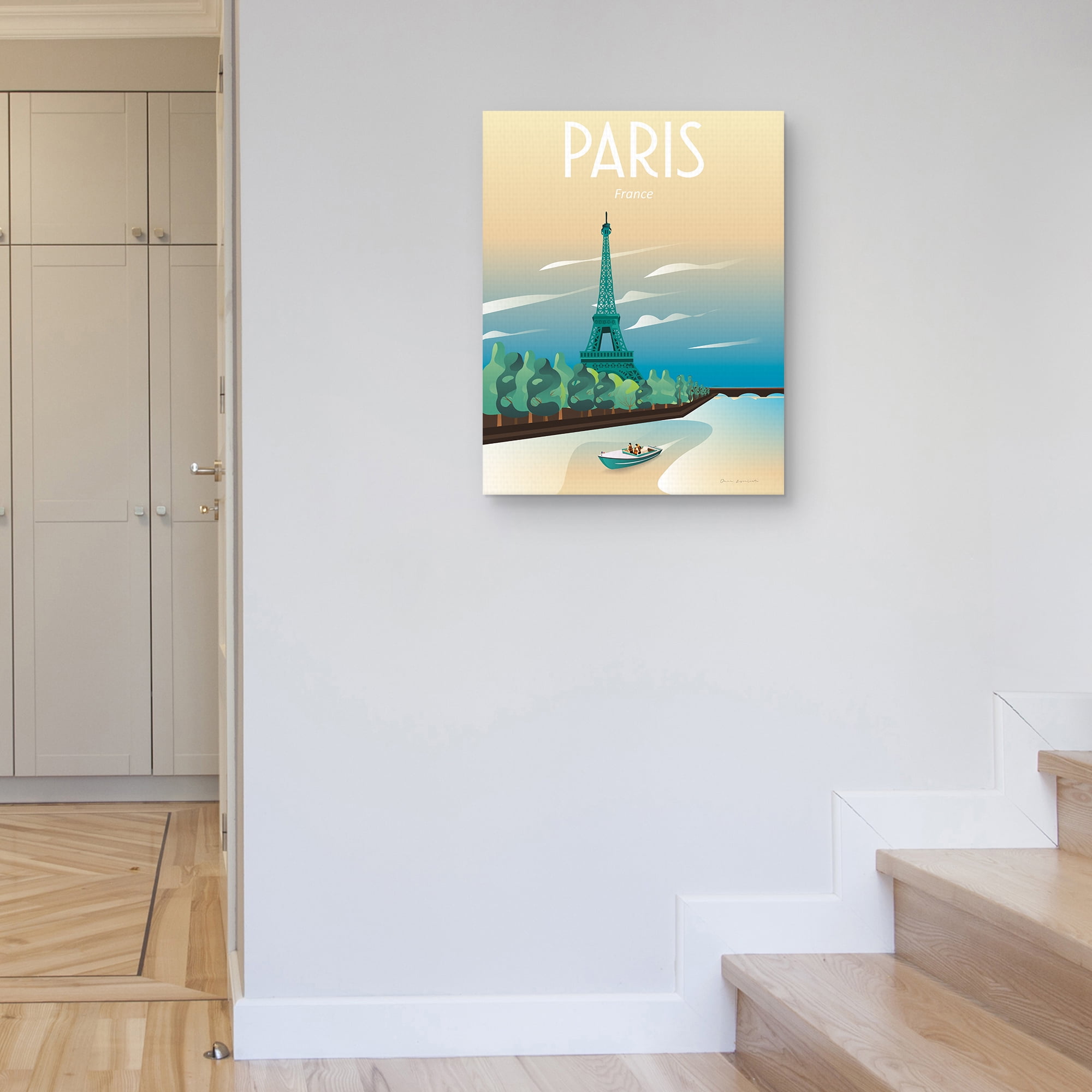 Masterpiece Art Gallery Paris Cities Canvas Art Print, 22" x 28", by Omar Escalante