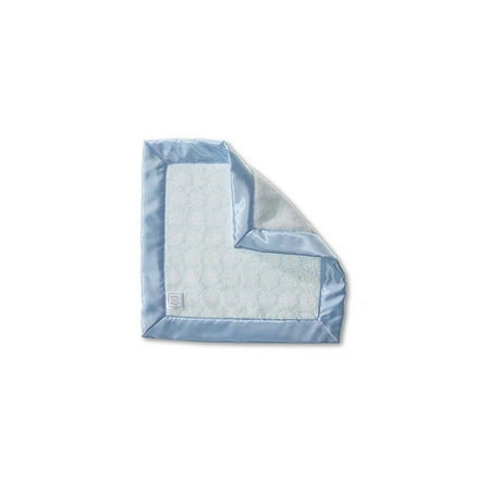 swaddledesigns baby lovie, security blanket, pastel blue puff circles with satin trim