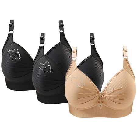 Xdegoge Deals of The Day Clearance 3 Pack High Impact Sports Bras for Women Multipack Push Up No Underwire Bras High Impact Full Coverage Bras Adjustable Strap Workout Running Sports Bra Flash Deals