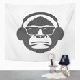 thumbnail image 2 of ZEALGNED Character Monkey in Sunglasses and Headphones Mascot Gorilla Rap Music Tattoo Wall Art Hanging Tapestry Home Decor for Living Room Bedroom Dorm 51x60 inch, 2 of 2