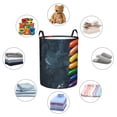 thumbnail image 4 of Fotbe Rainbow Sausages On Dark Slate Pattern Laundry Basket with Handles, Waterproof Large Laundry Hamper, Wash Bag for Corner Dorm, Rolling Laundry Basket with Handles-, 4 of 6