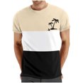 thumbnail image 1 of Mens Casual Pantalones Cortos Cuello Redondo Patchwork Impresión Suéter Blusa de Fitness, Camisetas para Hombre, 1 of 4