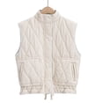 thumbnail image 1 of Qiopertar Manteau Sans Manches en Coton pour Femmes, Col Montant, Mode de Rue, Décontracté, en Solde, Livraison Gratuite, 1 of 9