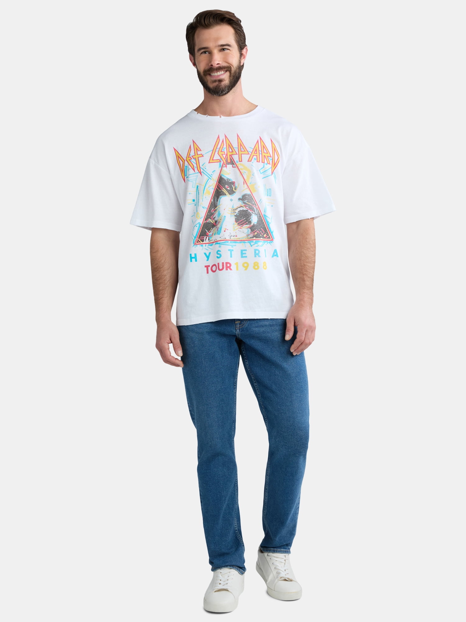 Def Leppard Men's & Big Men's Oversized Graphic Band Tee, Sizes XS-3XL