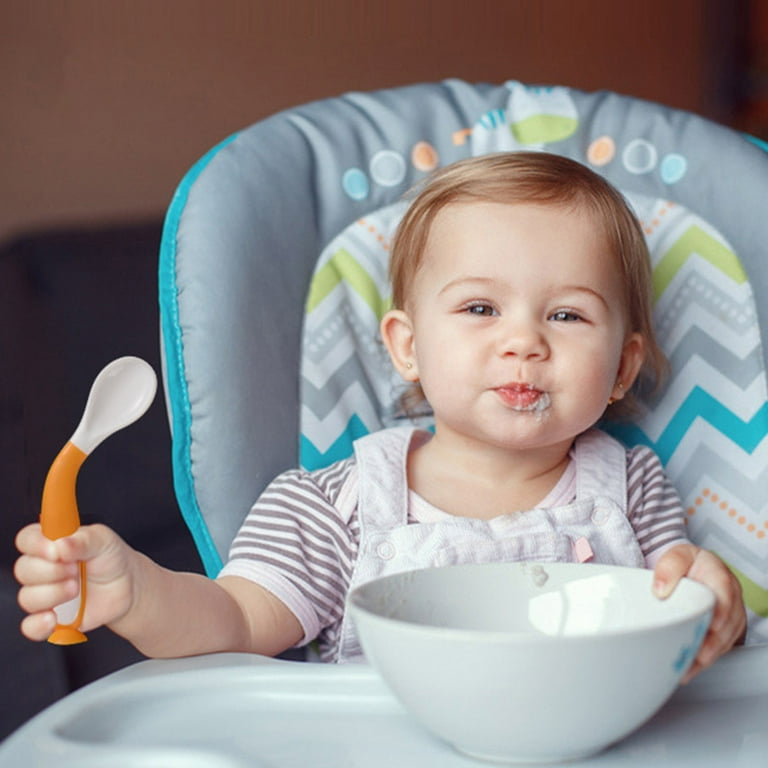 Visland Baby Utensils Spoon Fork Set with Travel Safe Case Toddler Babies Children Feeding Training Spoon Easy Grip Self Feeding Learning Spoon, Size