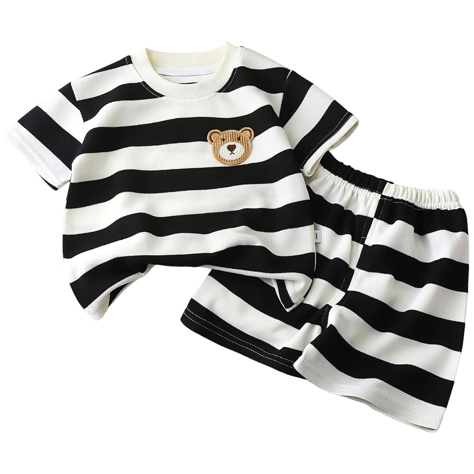Yammkia Toddler Boy Cotton Summer Short Sleeve T-Shirt and Short Set Tee And Shorts Set Boys 12M-8Y 12-18 Months