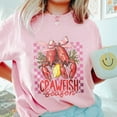 thumbnail image 3 of Crawfish Season T-Shirt – Cute Seafood Boil Graphic Tee with Red Crawfish, Pink Bow, and Lemon, Fun Southern Foodie Shirt for Women, 3 of 7