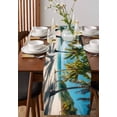 thumbnail image 2 of Ocean Burlap Cotton Table Runner 13x72 Inches Long, Palms Tropical Island Summer Beach Sea Water Farmhouse Table Runners, Outdoor Dining Tablecloths Decor for Baby Shower/Party/Wedding, 2 of 6