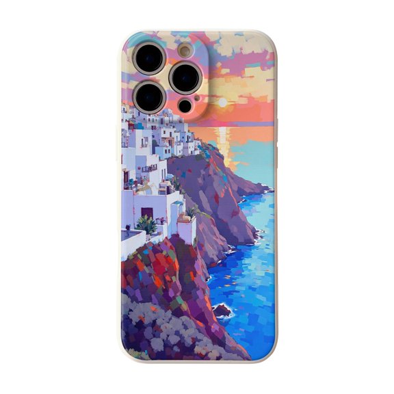 SKLYDDI Multicolor Vibrant Sunset Landscape for iPhone 16 Pro Max Case - Artistic Coastal Scene, TPU, Flexible, Aesthetic