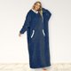 thumbnail image 4 of Sudadera Mujeres Hombres Manta Sudadera con capucha Estilo casual Bolsillo Manga larga Cremallera Ropa de dormir Traje Cgtredaw Azul marino Única para Mujer, 4 of 5