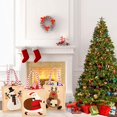 thumbnail image 2 of 3 bolsas de regalo de Papá Noel, bolsa de dulces con Papá Noel, bolsa de Papá Noel con patrón, bolsas de regalo de Navidad con asa, Papá Noel, muñeco de nieve, alce, para envolver Ca, 2 of 5