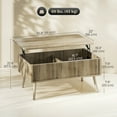 thumbnail image 3 of HOMCOM Table Basse à Plateau Relevable, Table Centrale avec Compartiments Cachés, Chêne, 3 of 10