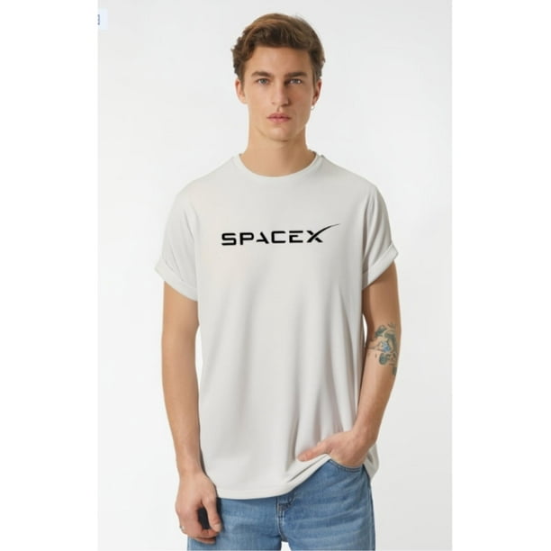Space Men'S Casual T-Shirt, Slight Stretch, Crew Neck, Printed Pattern, Regular Fit for Summer
