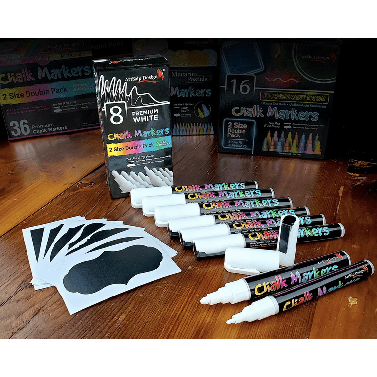 American Crafts Recollections Chalk Markers 2/Pkg Black & White