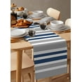 thumbnail image 3 of Table Runners 72 Inches Long Dress Scarves, Navy Blue Grey Stripes Farmhouse Kitchen/Dining Table Runner, Coffee Tablerunners, Simple Striped Lines Minimalist 13x72 Inch, 3 of 7